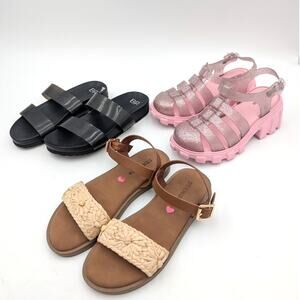 Lot of 3 Mini Melissa & BP Megan Platform Sandals Kids Girls Size US4/1